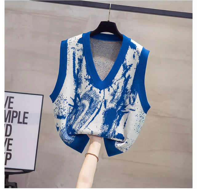 V-neck Knit Vests for Women