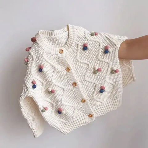  Cotton Cardigan Knit Sweater