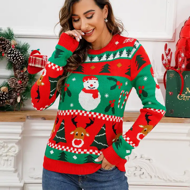 Pullover Knitted Women's Christmas Sweater