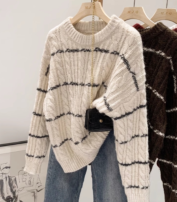white Striped Sweater