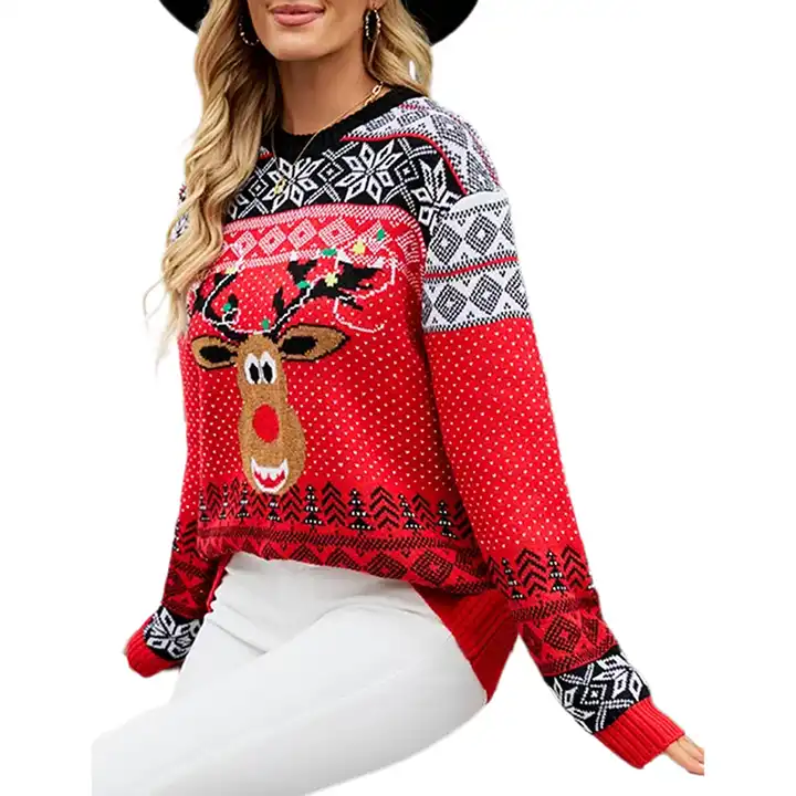 Round Neck Women Christmas Sweater