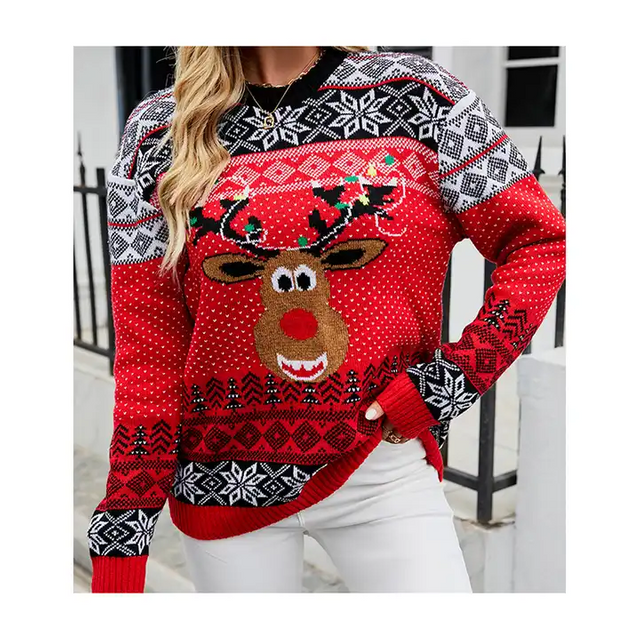 Round Neck Women Christmas Sweater