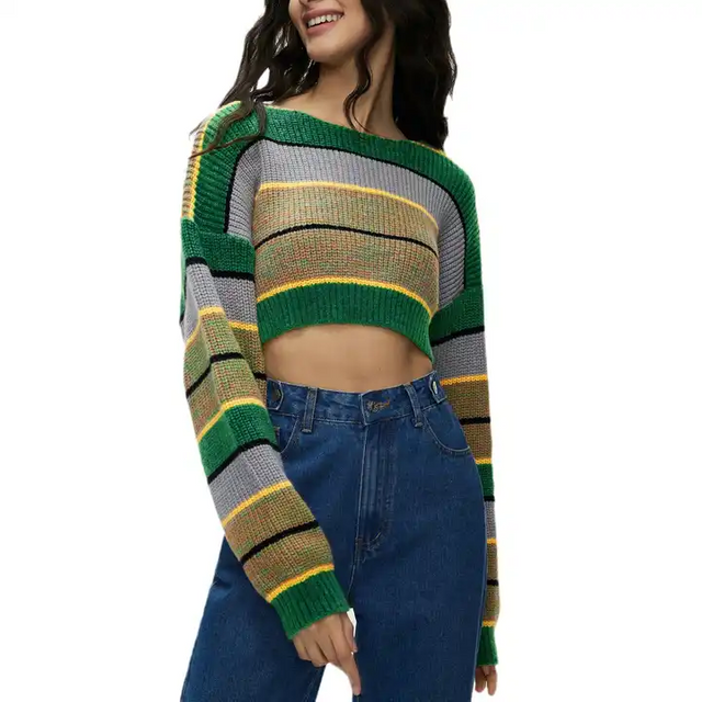 Sexy Stripes Knitted Pullover Sweater