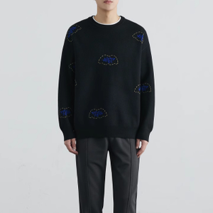 Men's Black Jacquard Sweater