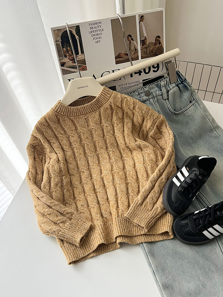 Boys' Brown Pullover Sweater