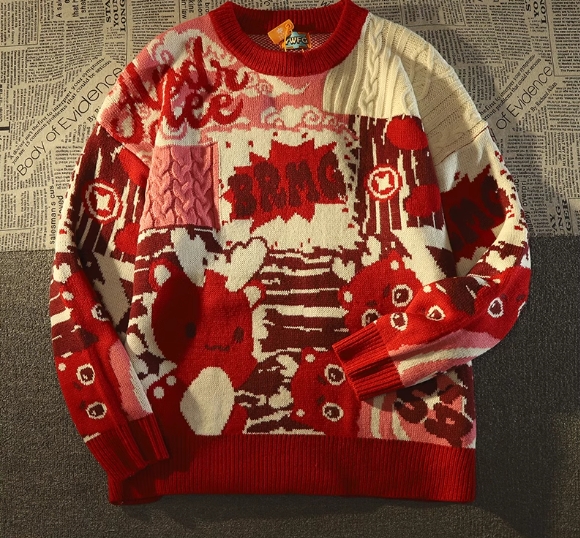 Vintage Dragon Red Sweater