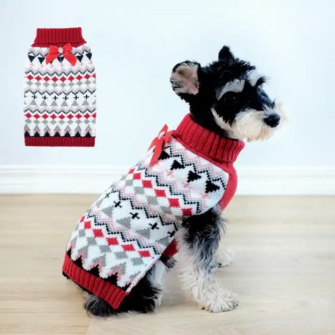 Bowknot Dog Lapel Sweater