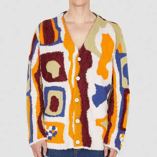 Orange Jacquard Designer Sweater