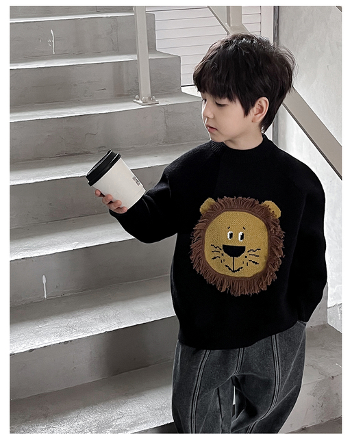 Boy's Black Pullover Sweater