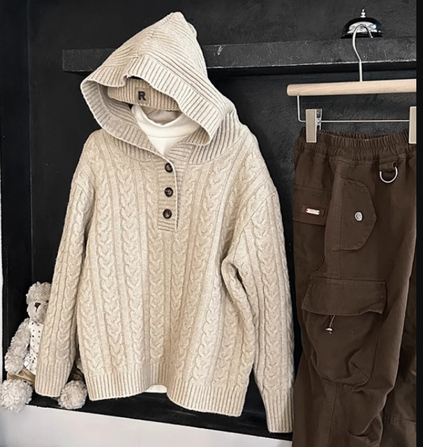 Boy's Hooded Knit Sweater