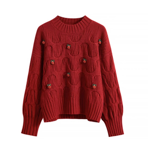 Christmas Crew Neck Sweater Red