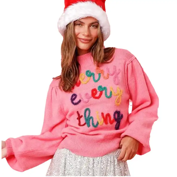 Knitted Women's Sweaters Merry Christmas