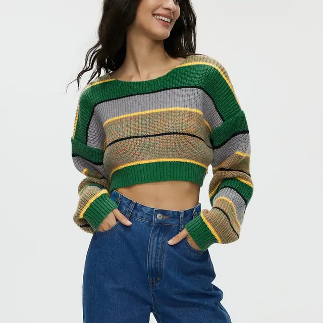 Sexy Stripes Knitted Pullover Sweater