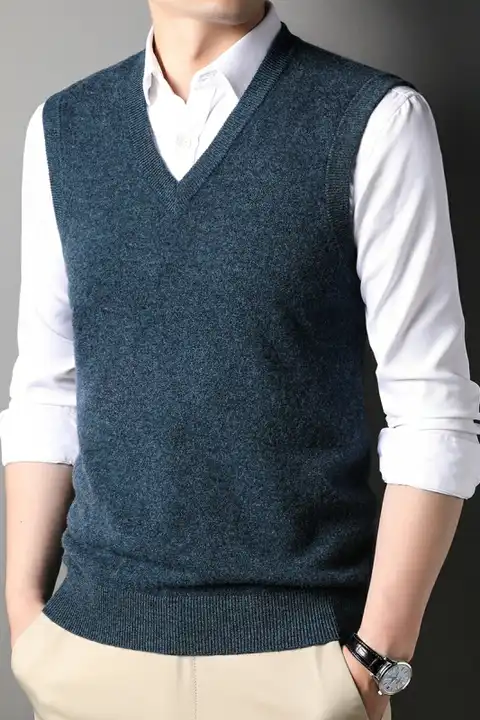 100% Wool Sweater vest men's sweaters