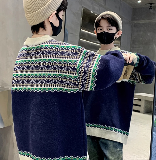 Boys' Round Neck Knitted Sweater