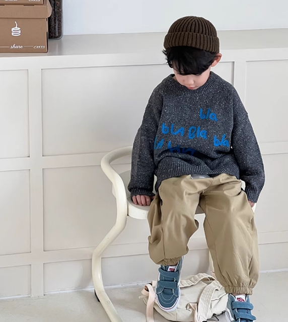 Boy's Monogrammed Embroidered Sweater